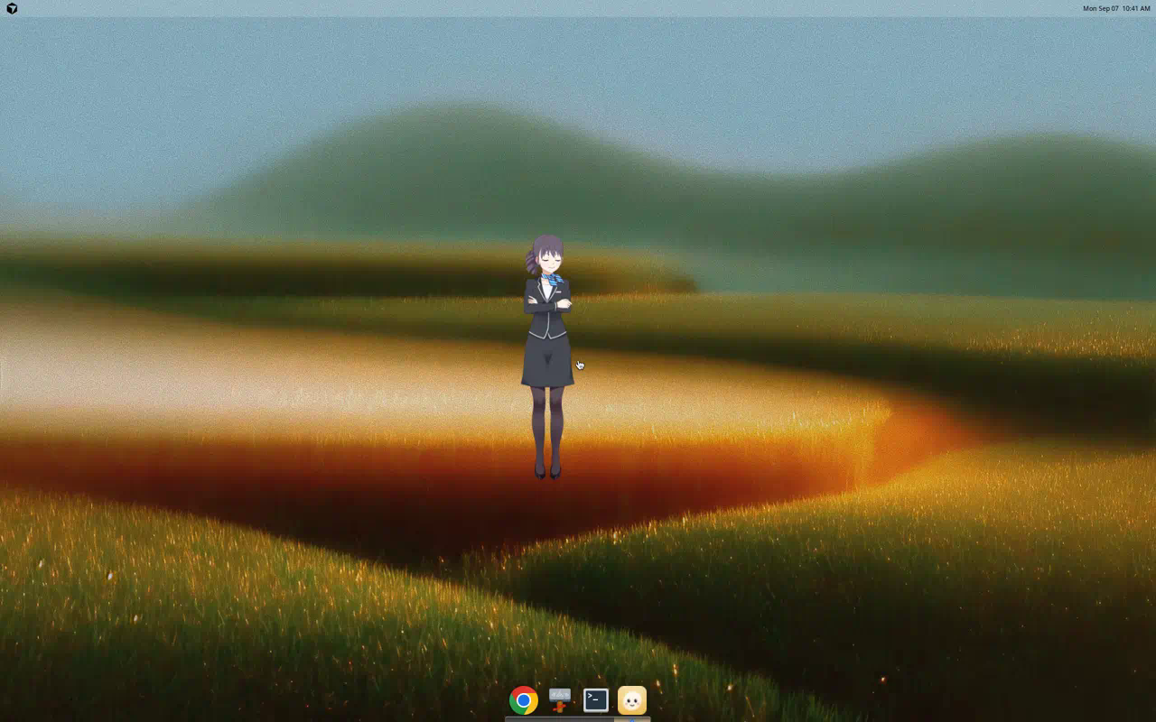 Meuxe mini widget: companion floating on the desktop wallpaper
